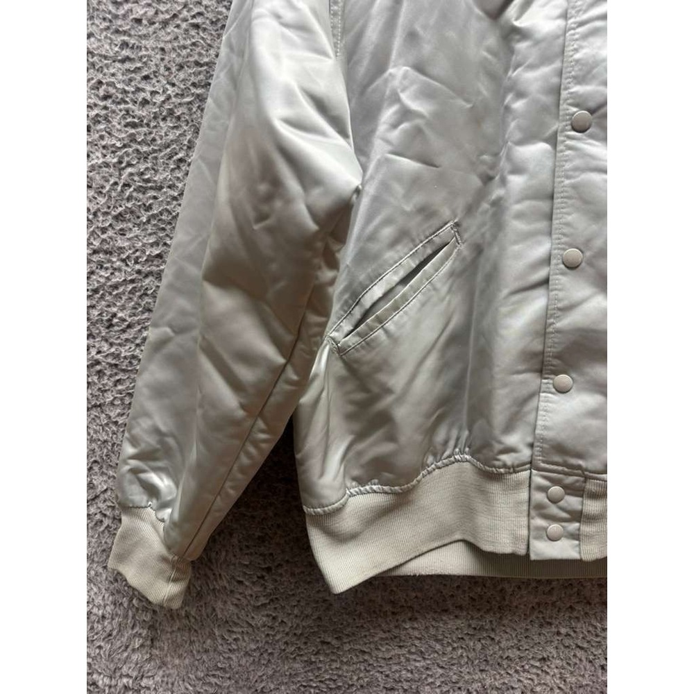 Vintage‎ Felco Circle BMW Nylon Satin Full-Snap Bomber Jacket Gray Mens Size L - Picture 4 of 13